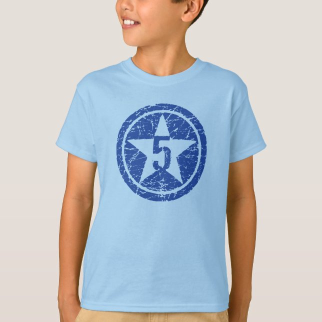 camiseta agrietada de cinco estrellas del (Anverso)