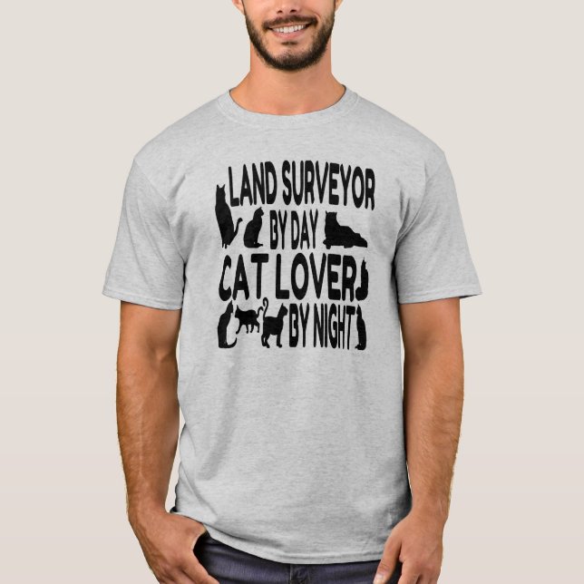 Camiseta Agrimensor de terrenos para Cat Lover (Anverso)