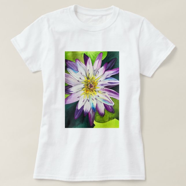 Camiseta Agua acuática lirios arte fino (Diseño del anverso)