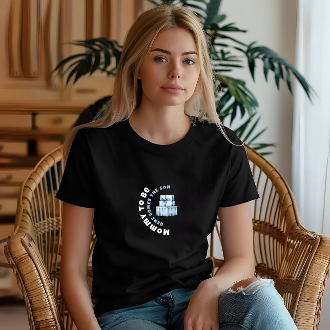 Camiseta Agua azul cielo niño ducha de bebé negro (Subido por el creador)