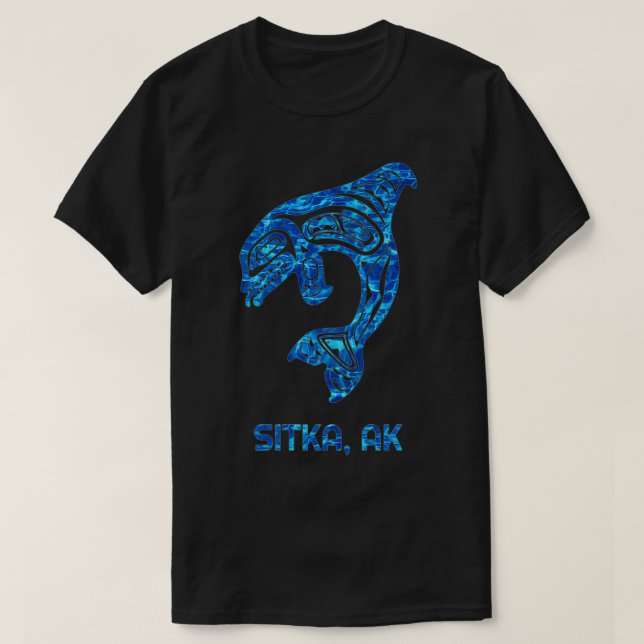 Camiseta Agua Azul Sitka Alaska SE Nativo Americano Orca Ki (Diseño del anverso)