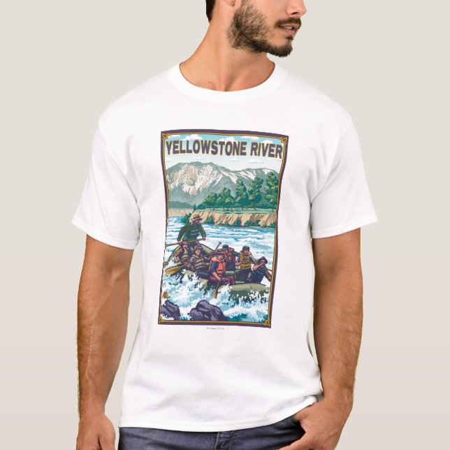 Camiseta Agua blanca que transporta en balsa - el río (Anverso)