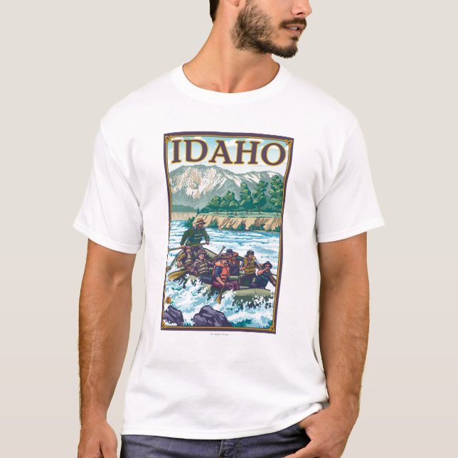 Camiseta Agua blanca que transporta en balsa - Idaho (Anverso)