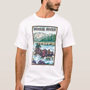 Camiseta Agua blanca que transporta en balsa - río del