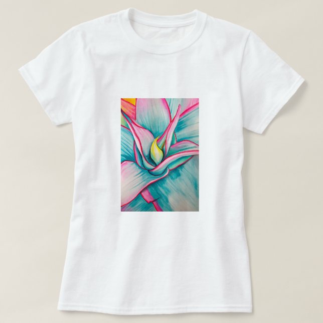 Camiseta Agua de Agave suculenta arte fino (Diseño del anverso)