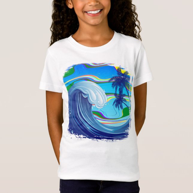 Camiseta Agua de la ola grande del océano marino (Anverso)