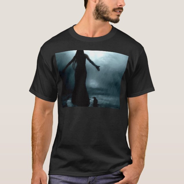 Camiseta agua de lluvia morrigan del cuervo del cuervo de (Anverso)