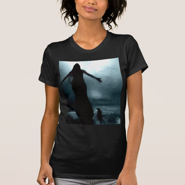 Camiseta agua de lluvia morrigan del cuervo del cuervo de (Anverso)