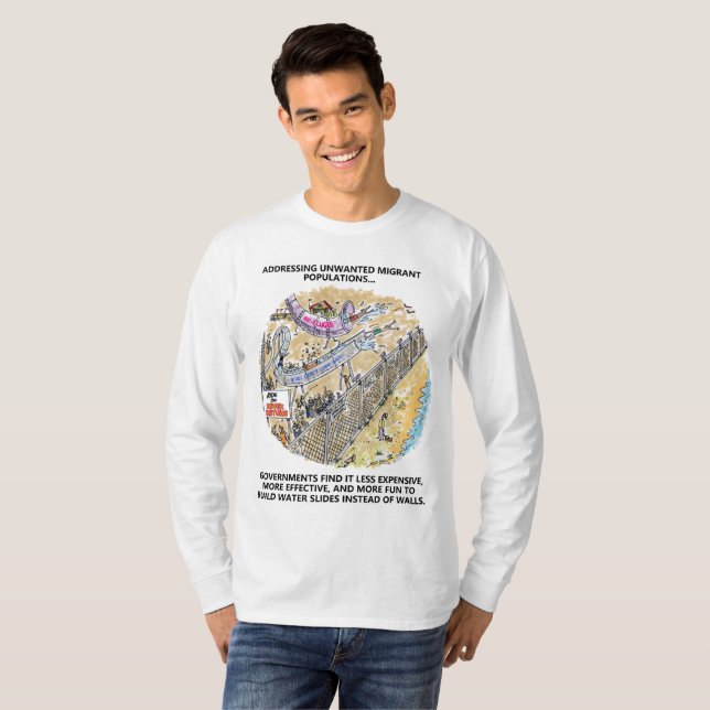 Camiseta Agua de los refugiados Deslizamientos de los hombr (Anverso completo)