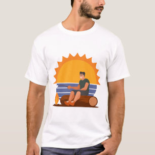 Camiseta Agua de manantial-malvavisco-puesta de sol