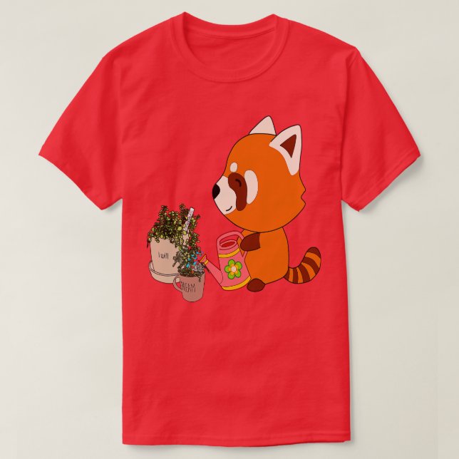 Camiseta agua de panda roja linda (Diseño del anverso)