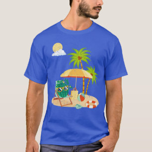 Camiseta Agua divertida de verano con palmeras de playa exó