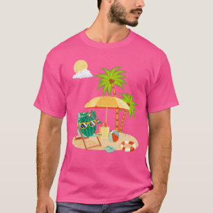 Camiseta Agua divertida de verano con palmeras de playa exó