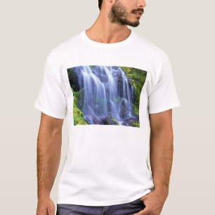 Camiseta Agua dulce de primavera que fluye sobre musgo