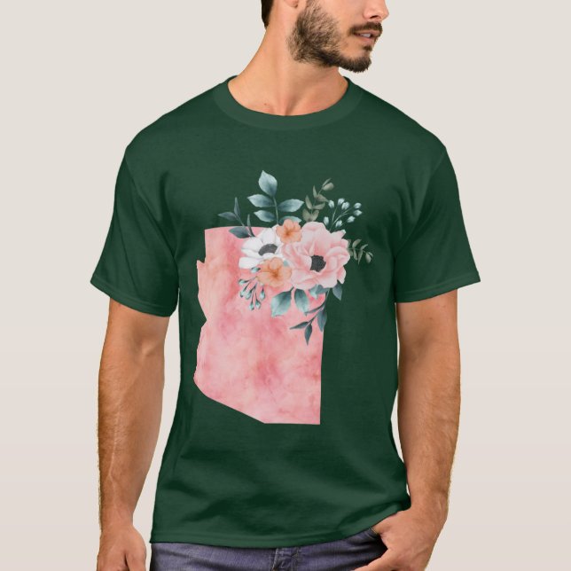 Camiseta Agua Floral Rosa de Arizona sobredimensionada (Anverso)