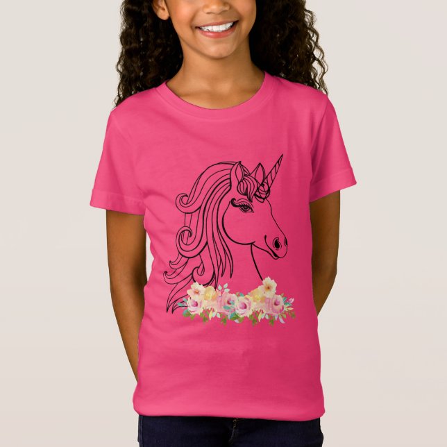 Camiseta Agua Floral Unicornio (Anverso)