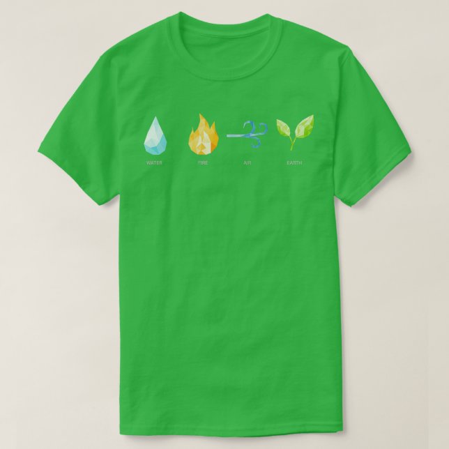 Camiseta Agua Fuego Aéreo Tierra Mundo 4 Elemento Naturalez (Diseño del anverso)