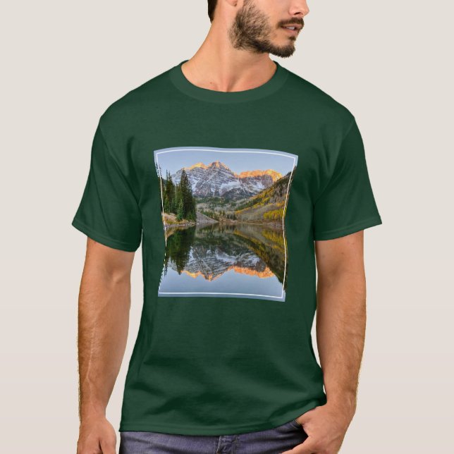 Camiseta Agua | Maroon Bells Lake Aspen Trees (Anverso)