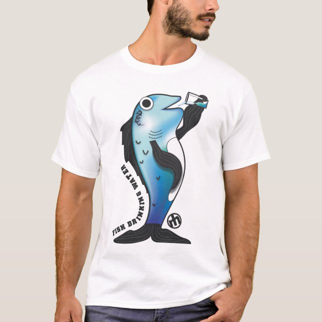 Camiseta Agua potable de los pescados (Anverso)
