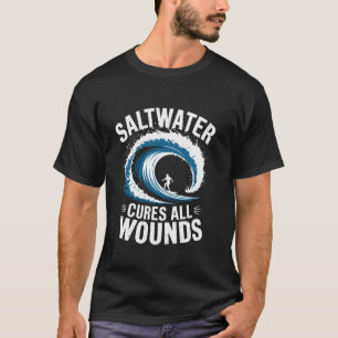 Camiseta Agua salada cura todas las heridas Surfing Tabla d