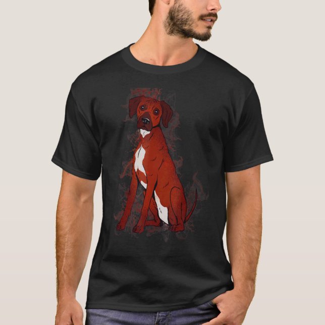 Camiseta Agua salpicada Realista Mascota Rhodesia Ridgeback (Anverso)