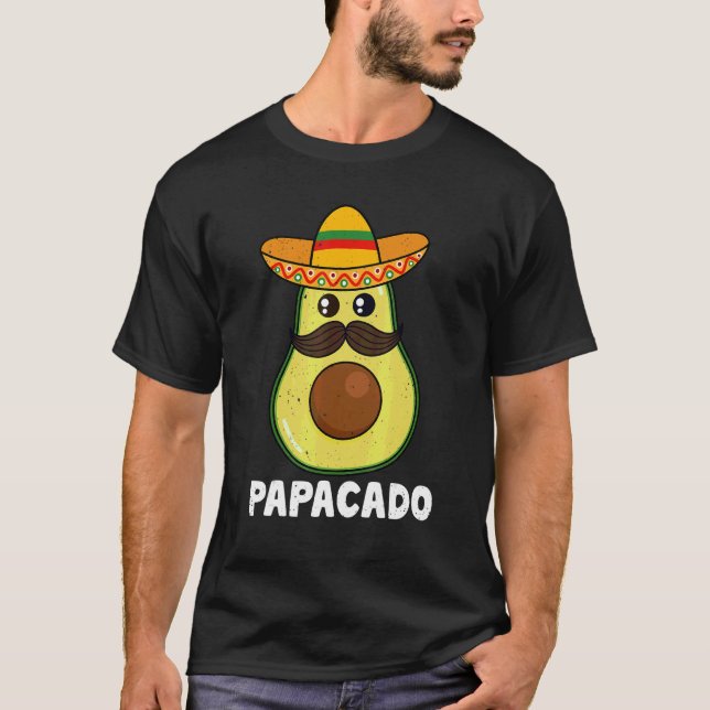Camiseta Aguacado Dad Vegan Guacamole Papacado Sombrero Cin (Anverso)