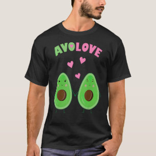 Camiseta Aguacate amor Mini corazones Vegan El día de San V