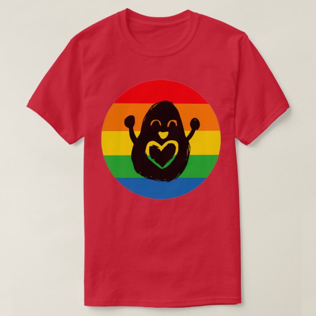 Camiseta aguacate arco iris 2 (Diseño del anverso)