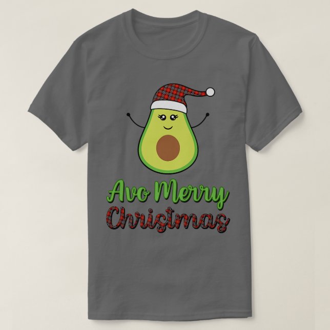 Camiseta Aguacate Avo Merry Navidad Placa Santa Hat Tet Ve (Diseño del anverso)