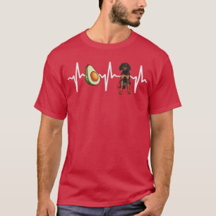 Camiseta Aguacate Black y Tan Coonhound Heartbeat Dog Love