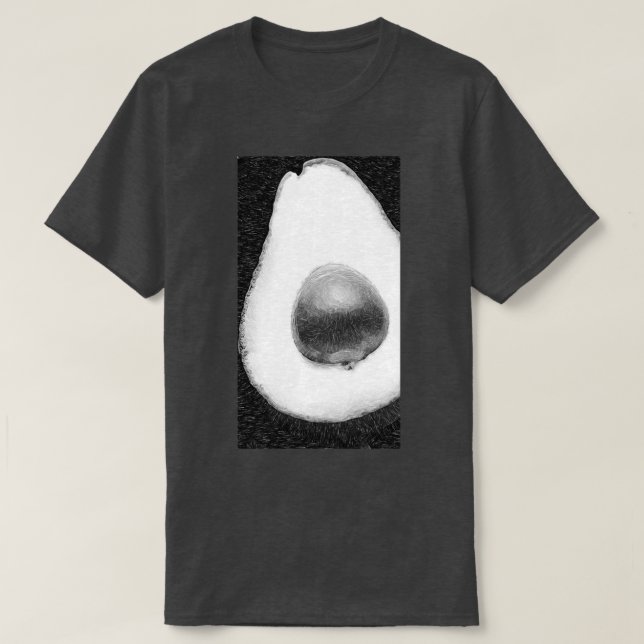Camiseta Aguacate blanco y negro (Diseño del anverso)
