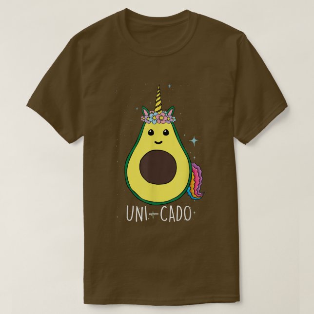 Camiseta Aguacate Combinado Con Unicornio Fiesta Cute UniCa (Diseño del anverso)