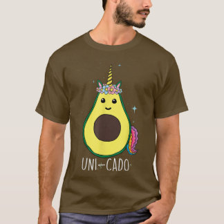 Camiseta Aguacate Combinado Con Unicornio Fiesta Cute UniCa