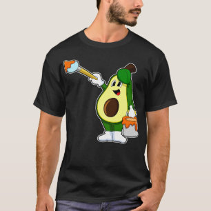 Camiseta Aguacate como pintador con pincel de pintura
