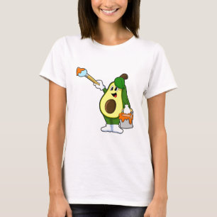 Camiseta Aguacate como pintador con pincel de pintura