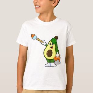 Camiseta Aguacate como pintador con pincel de pintura