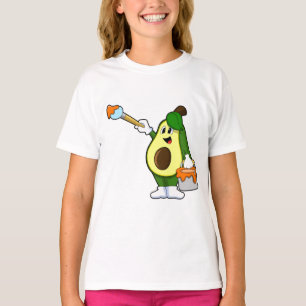 Camiseta Aguacate como pintador con pincel de pintura
