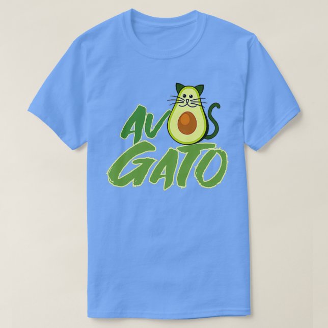 Camiseta aguacate con cara de gato (Diseño del anverso)