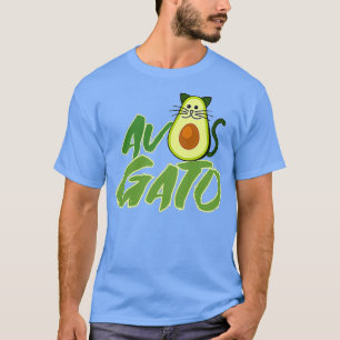 Camiseta aguacate con cara de gato