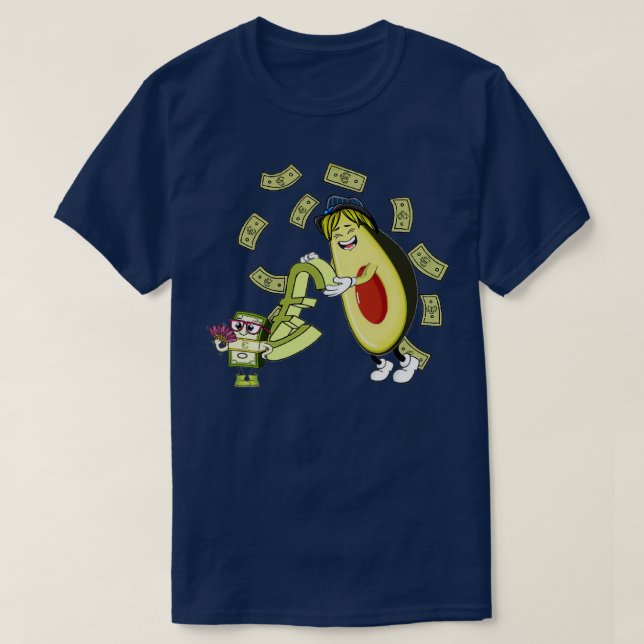 Camiseta aguacate con un paquete de euro divertido (Diseño del anverso)