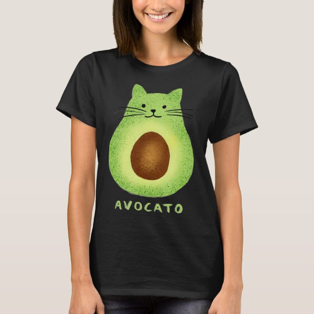 Camiseta Aguacate Cuato Aguacate Vegan Y Gato Kitten (Anverso)