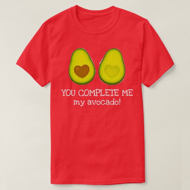 Camiseta aguacate de comida divertida me completa (Diseño del anverso)