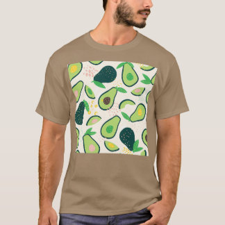 Camiseta aguacate de garabatos y elementos abstractos