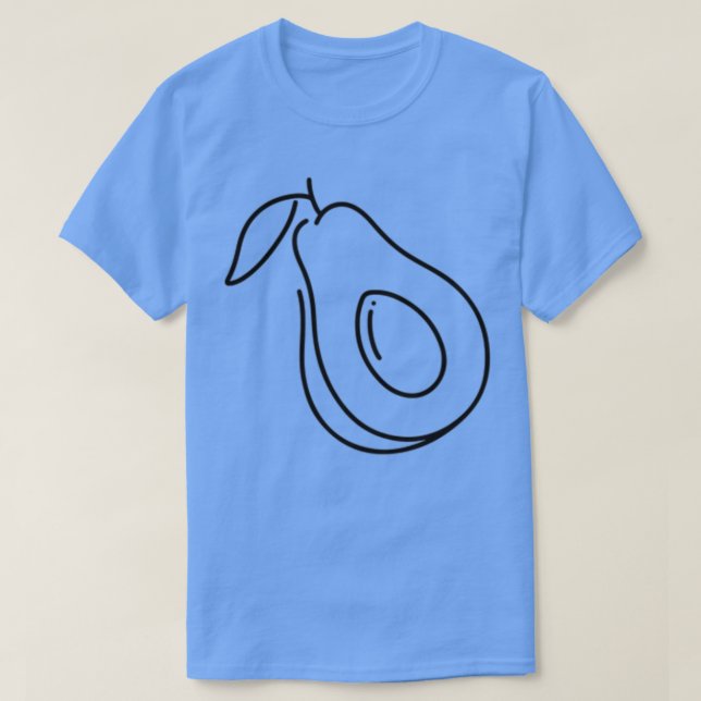 Camiseta Aguacate de lina negra (Diseño del anverso)