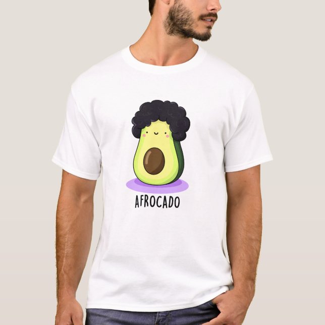 Camiseta Aguacate divertido de Afrocado con afro pun (Anverso)