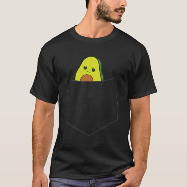Camiseta Aguacate En El Bolsillo De Comida Vegan Aguacate E (Anverso)