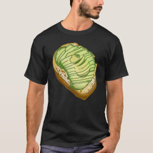 Camiseta Aguacate en lona sobre tostadas