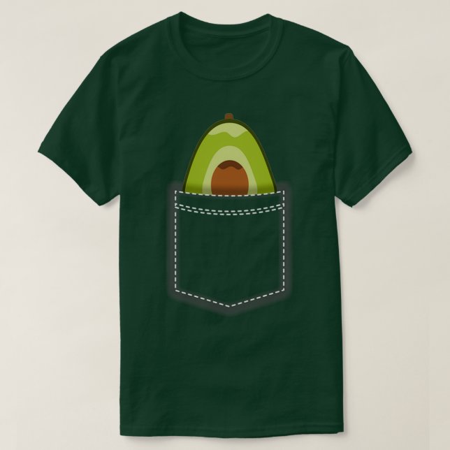 Camiseta Aguacate En Rajas En Un Bolsillo (Diseño del anverso)