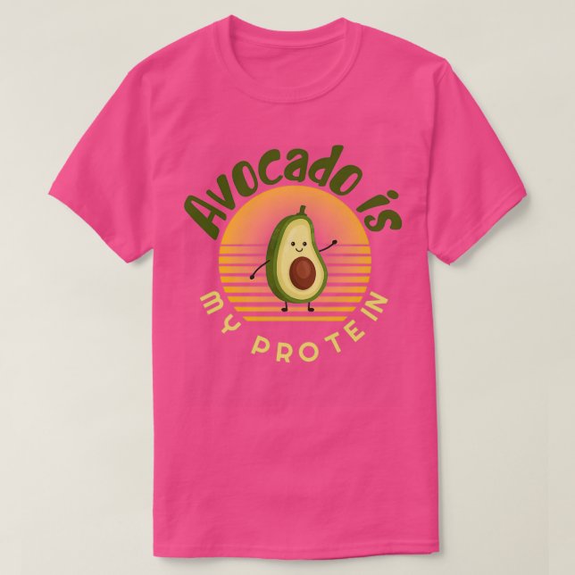 Camiseta Aguacate es mi proteína Aguacate Gift Vegetaria (Diseño del anverso)