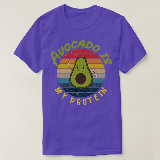 Camiseta Aguacate es mi proteína Aguacate Gift Vegetaria (Diseño del anverso)